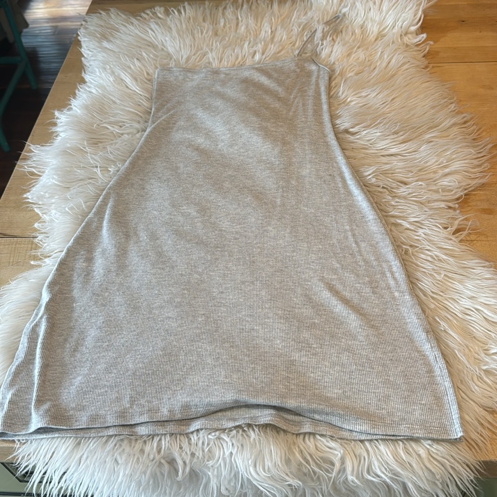 Joah Brown one strap grey ribbed dress - Picture 2 of 5